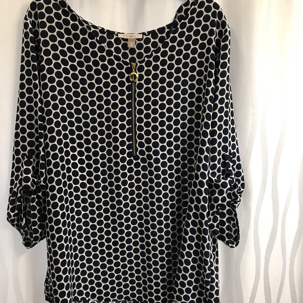 Blue and white blouse